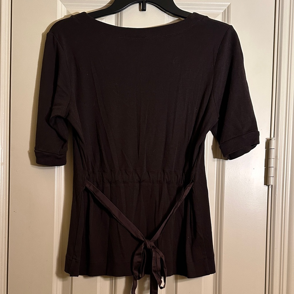 Talbots Dark Brown Short Sleeve Top - Picture 3 of 7